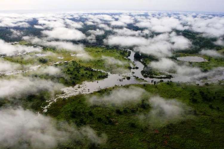 Une vue aérienne du Parc National de la Garamba