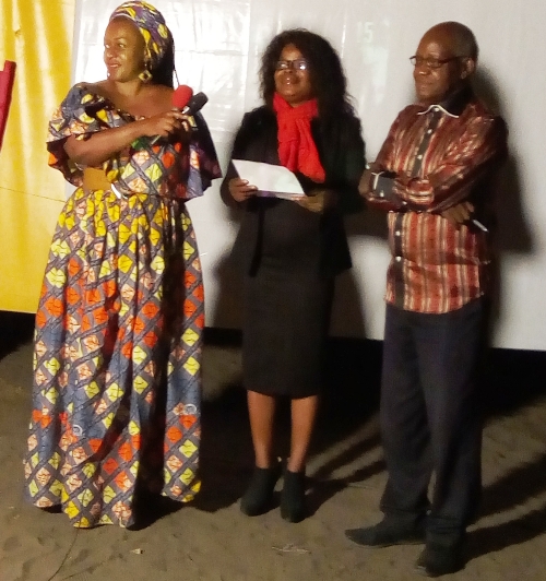 Les membres du jury, Yolande Elebe, Joseph Ndundu et Starlette Mathata 