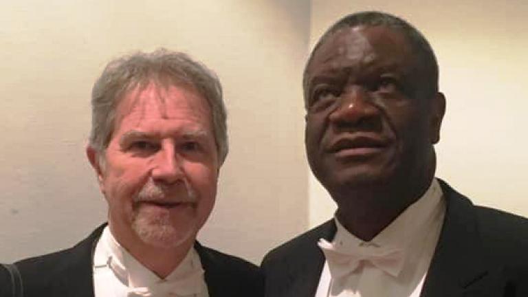Thierry Michel et Denis Mukwege à Oslo