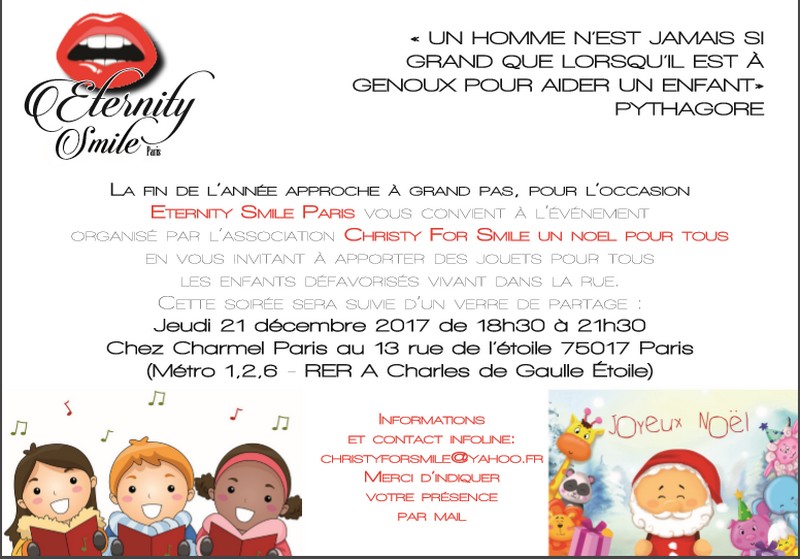 Visuel collecte de jouets par l'association Christy for smile de l'actrice congolaise Christy Tanneur