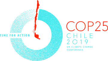 Logo COP25 initialement prévue au Chili transférée en Espagne