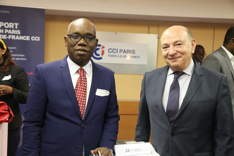 Didier Mavouenzela, président de la Chambre de Commerce de Pointe Noire et Philippe Solignac, Vice-président de la Chambre de commerce et d''industrie de Paris