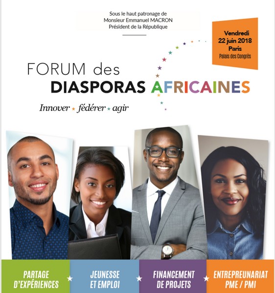 Affiche Grand Forum des diasporas africaines, actrices de l’intégration économique