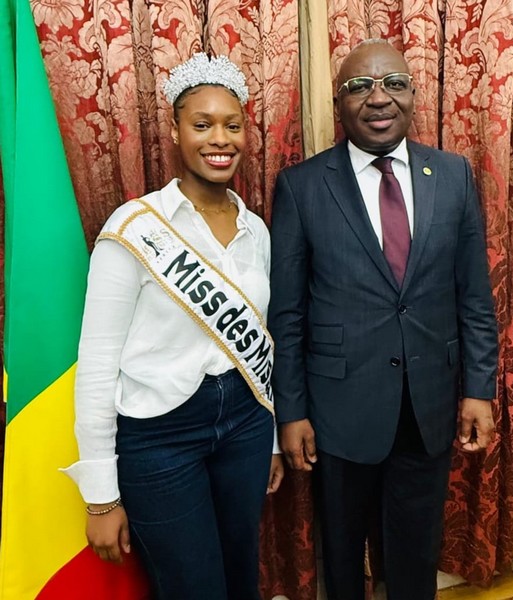 Le Ministre conseiller Armand Rémy Balloud-Tabawé et la Miss des Miss Africa 2026 Le Ministre conseiller Armand Rémy Balloud-Tabawé et la Miss des Miss Africa 2026