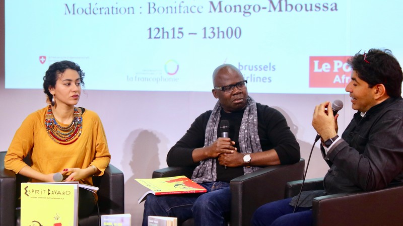Salon du livre de Genève 2018 avec Boniface Mongo Mboussa en modérateur lors d'une des tables rondes du Salon africain