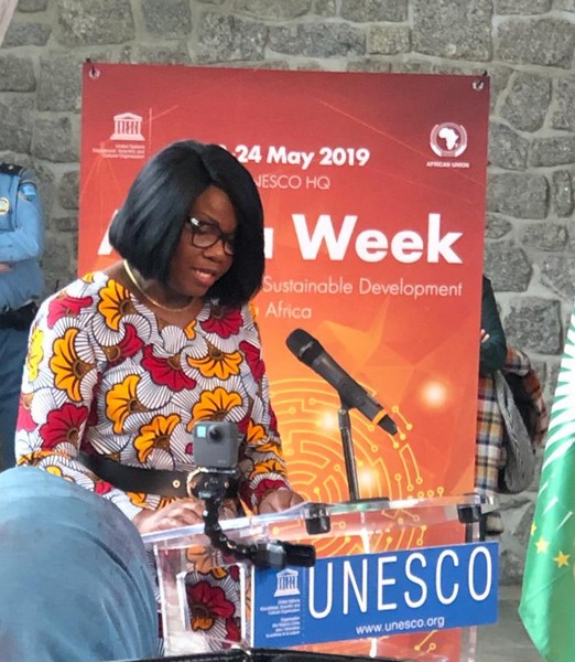 Unesco inauguration de la Semaine Africaine par Rachel Annick Ogoula Akiko épouse Obiang Meyo, Déléguée permanente du Gabon
