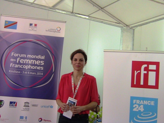 Photo  : Virginie Herz à Kinshasa lors du 2e Forum mondial des femmes francophones