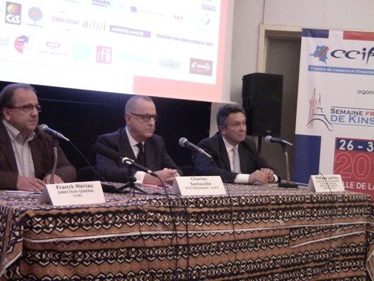 Franck Mériau, Chrales Sanlaville et Philippe Larrieu, lors de la conférence de presse 