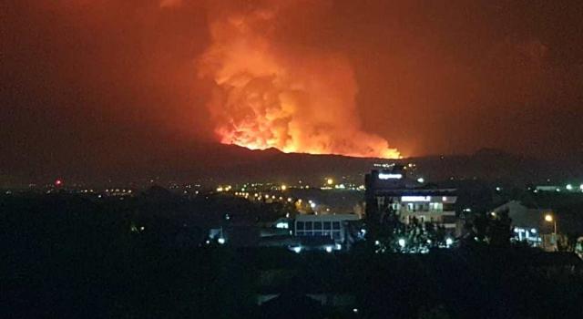 Le Nyiragongo en éruption la nuit du samedi 22 mai (DR)