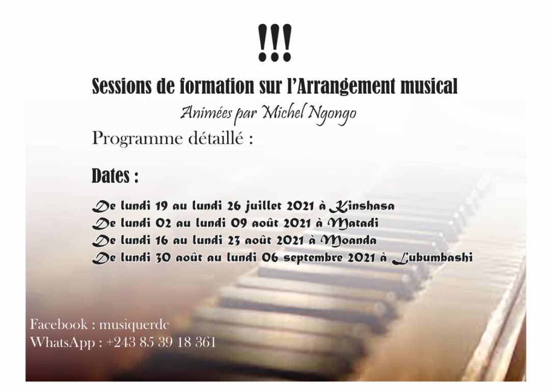 Musique RDC organise quatre sessions d’arrangement musical (DR)