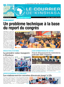 Les Dépêches de Brazzaville : Édition le courrier de kinshasa du 24 mai 2022