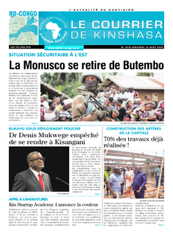 Les Dépêches de Brazzaville : Édition le courrier de kinshasa du 19 août 2022