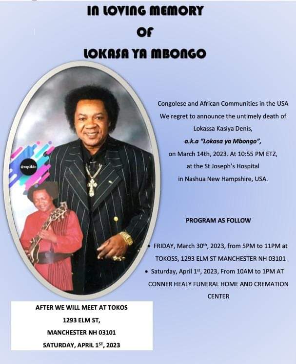 Programme de la cérémonie funéraire de Lokassa ya M’bongo de ce week-end (DR)