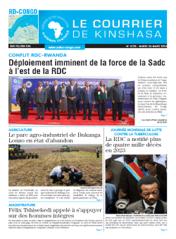 Les Dépêches de Brazzaville : Édition le courrier de kinshasa du 26 mars 2024