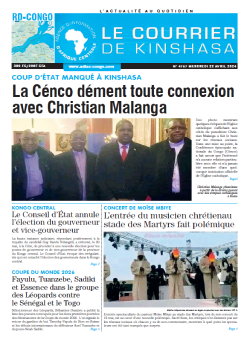 Les Dépêches de Brazzaville : Édition le courrier de kinshasa du 22 mai 2024