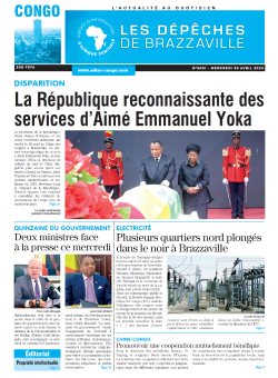 Les Dépêches de Brazzaville : Édition brazzaville du 30 avril 2025