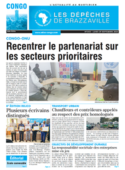 Les Dépêches de Brazzaville : Édition brazzaville du 29 septembre 2025