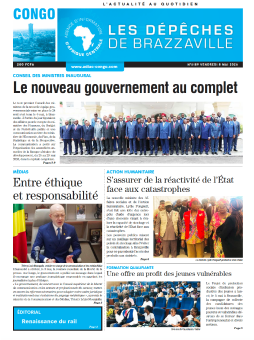 Les Dépêches de Brazzaville : Édition brazzaville du 08 mai 2026