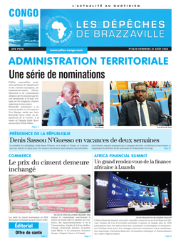 Les Dépêches de Brazzaville : Édition brazzaville du 21 août 2026