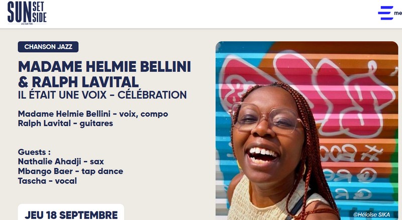 Affiche concert Helmie Bellini -18 septembre 2025