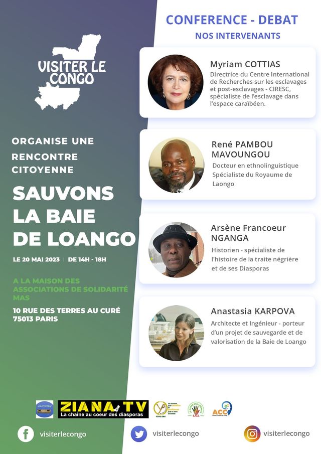Affiche de la Conférence à Paris sur la sauvegarde et la valorisation de la Baie de Loango, 20 mai 2023