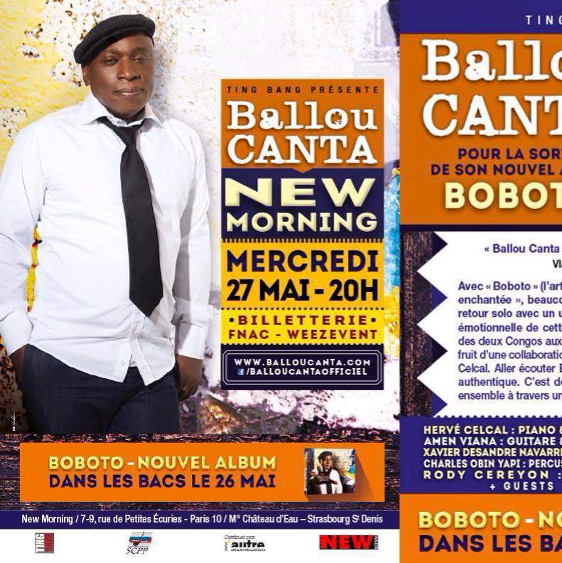 Visuel du concert de Balou Canta, le 27 mai à Paris au New Morning
