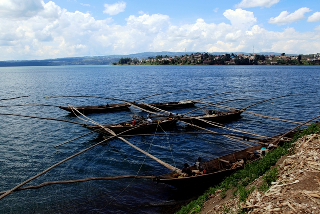 une vue du Lac Kivu à partir de Bukavu