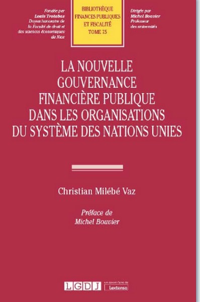 Couverture essai sur la nouvelle gouvernance financière publique de Christian Milébé Vaz