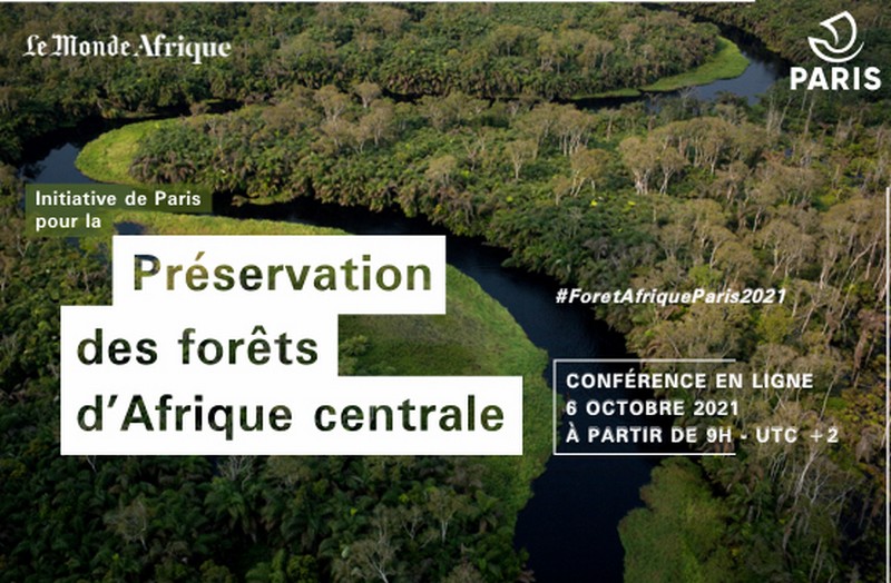 Visuel de la Conférence sur la préservation des forêts de l'Afrique Centrale à Paris le mercredi 6 octobre 2021 à Paris, France