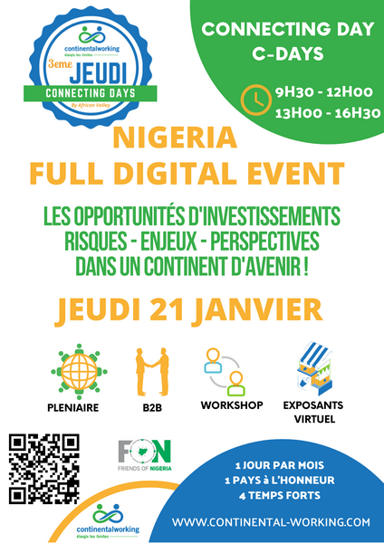 Visuel de la première journée de Connecting Days de ADRNS pays à l'honneur le Nigéria