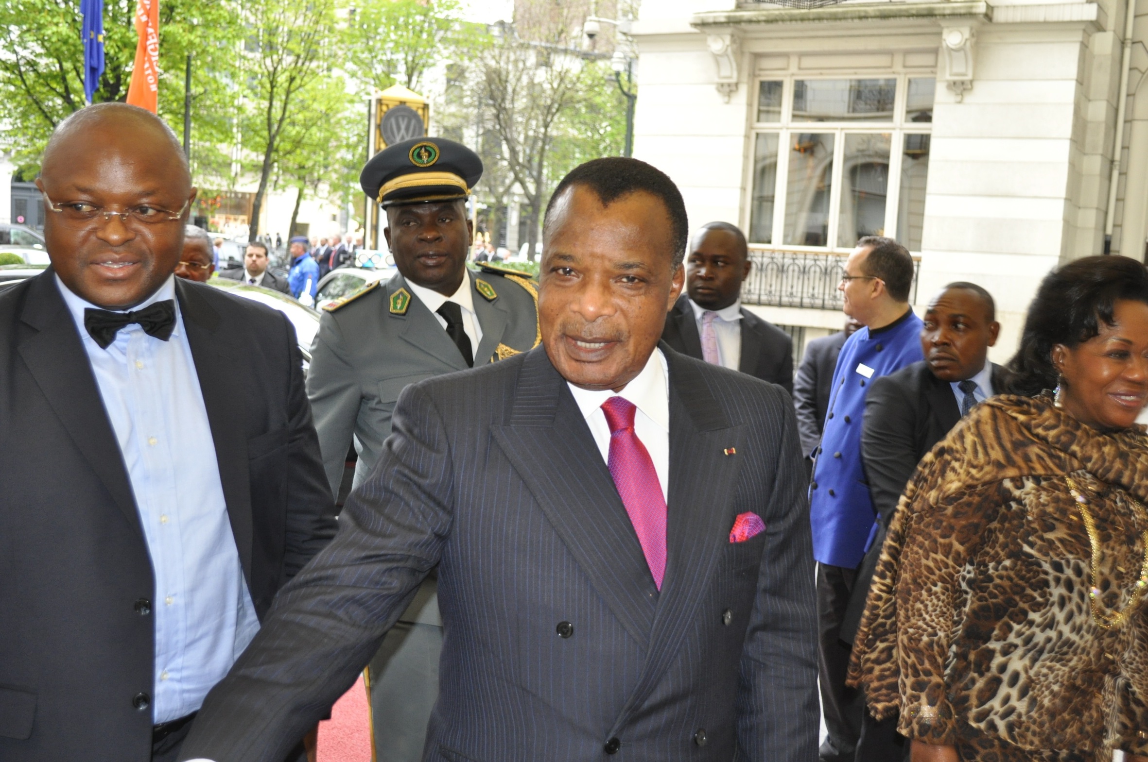 Le Pésident Denis Sassou N'Guesso à son arrivée à son hôtel ©Adiac