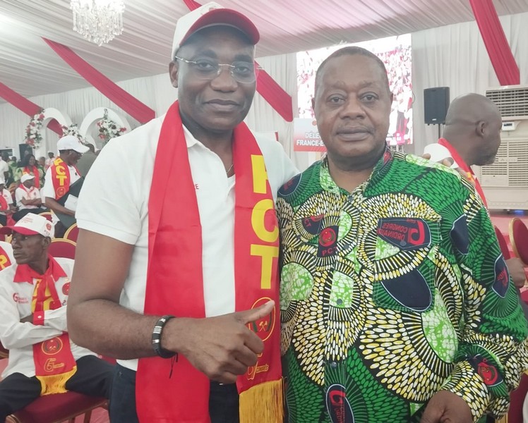 Guy Anatole Elenga et Charles Kombo au 6e Congrès du PCT