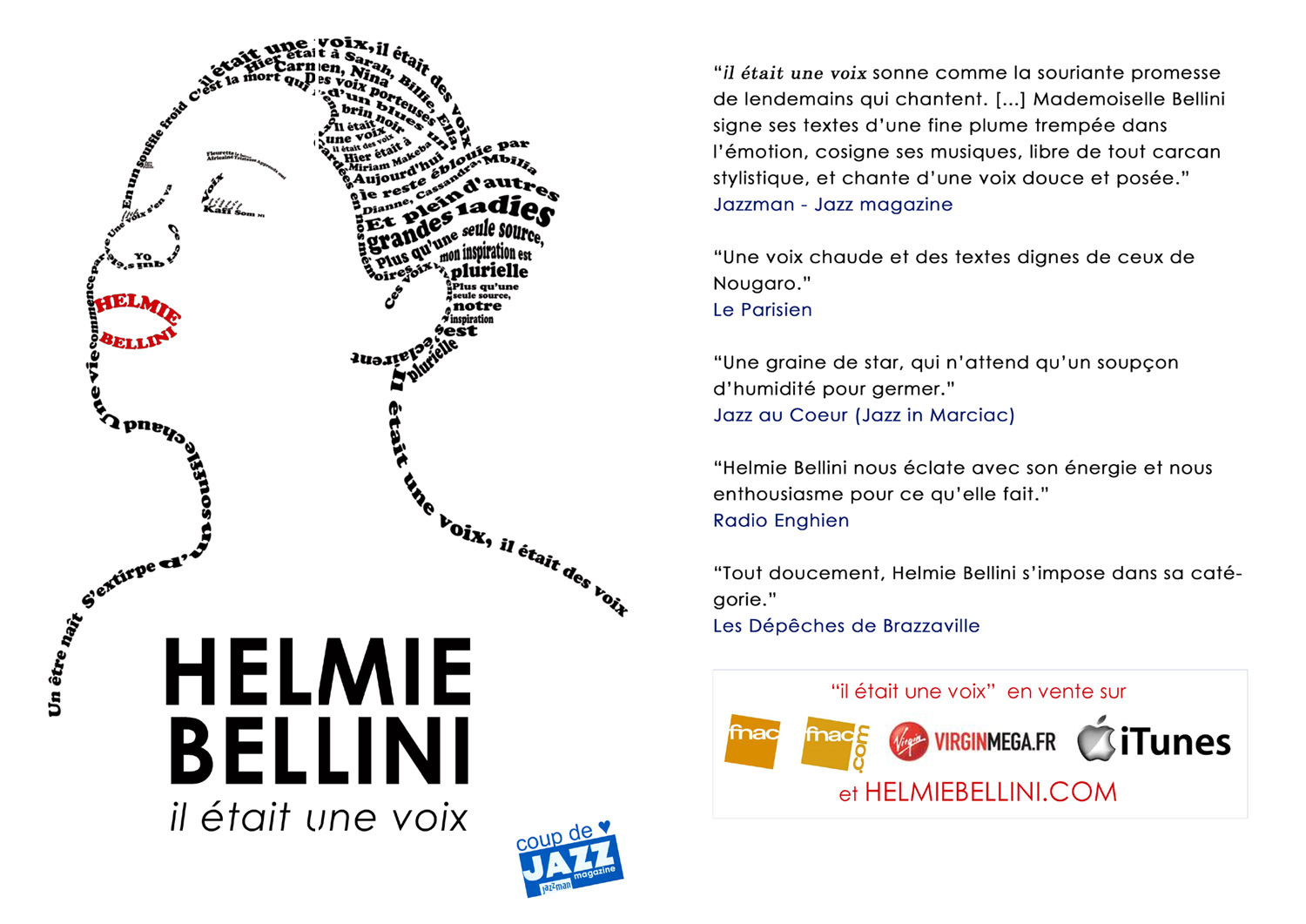 Visuel du CD "Il était une voix" de Helmie Bellini