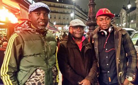 Jackson Babingui à la sortie du studio en compagnie de Djoson Philophe de passage à Paris