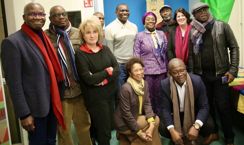 Photo de groupe de la délégation ministérielle conduite par Lydie Pongault, le lundi 16 janvier 2023 à Nantes, France