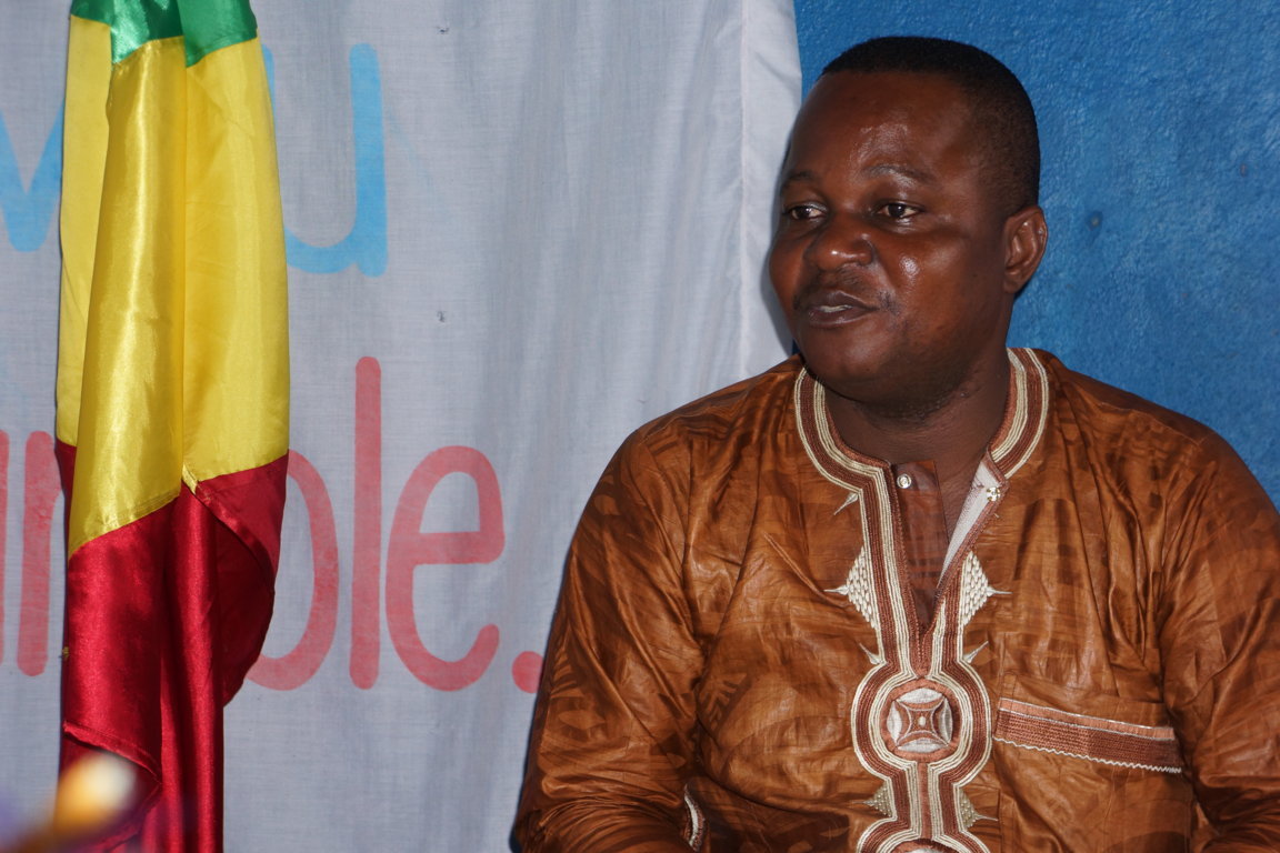 Médard Mbongo animant la conférence de presse.(© Adiac)