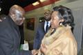 L'ambassadeur du Congo au Benelux, Roger Julien Menga, accueille la première dame du Congo, Antoinette Sassou N'Guesso à la gare du Midi ©Adiac