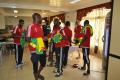 Les Diables rouges avant leur première séance d'entraînement