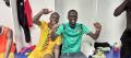 Tous deux titulaires face au Sud Soudan, Chandrel Massanga et Pavelh Ndzila célèbrent la victoire (@Fecofoot)