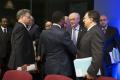 Le président Denis Sassou N'Guesso en conciliabule avec Herman Van Rompuy, président du Conseil européen et Manuel Barroso, président de la Commission européenne lors du Mini-sommet sur la RCA ©Conseil de l'UE