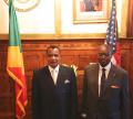  Le président de la république et l'ambassadeur Serge Mombouli à l'ambassade du Congo à Washington ©Adiac
