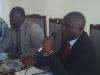 Faustin Ngobeya et Godeffroy Pickene pendant la conférence de presse.