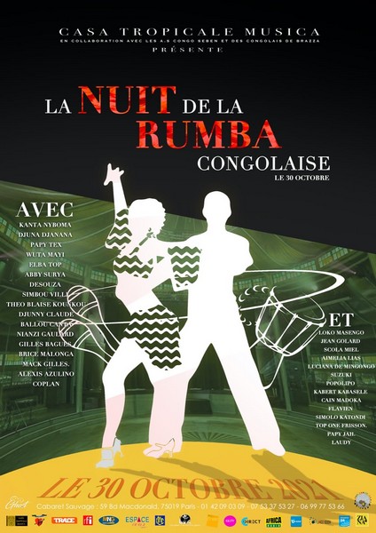 Visuel de la Nuit de la Rumba Congolaise à Paris le 30 octobre 2021
