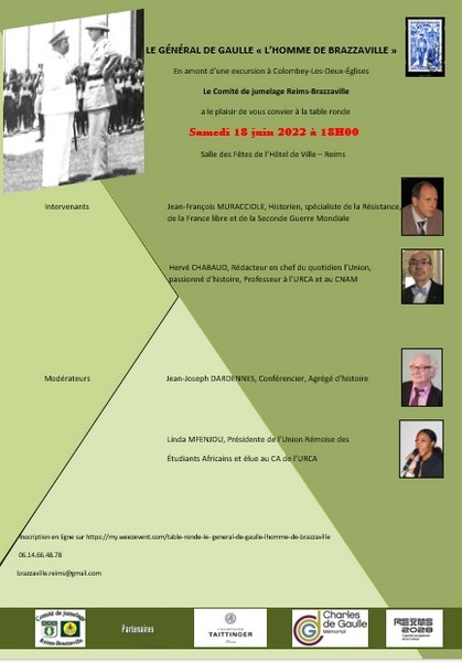 Visuel table ronde Comité de jumelage Reims-Brazzaville du 18 juin 2022