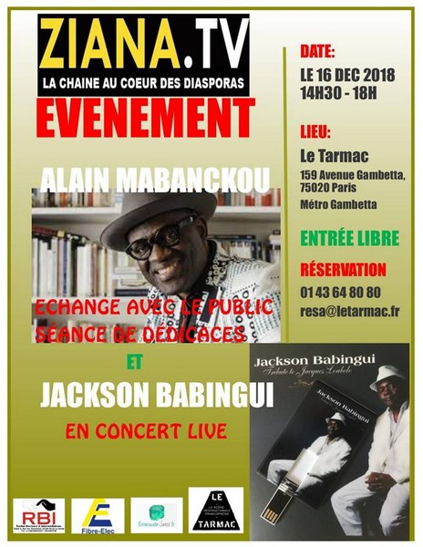 Dédicaces - Concert - avec Alain Mabanckou et Jackson Babingui à Paris par Ziana TV